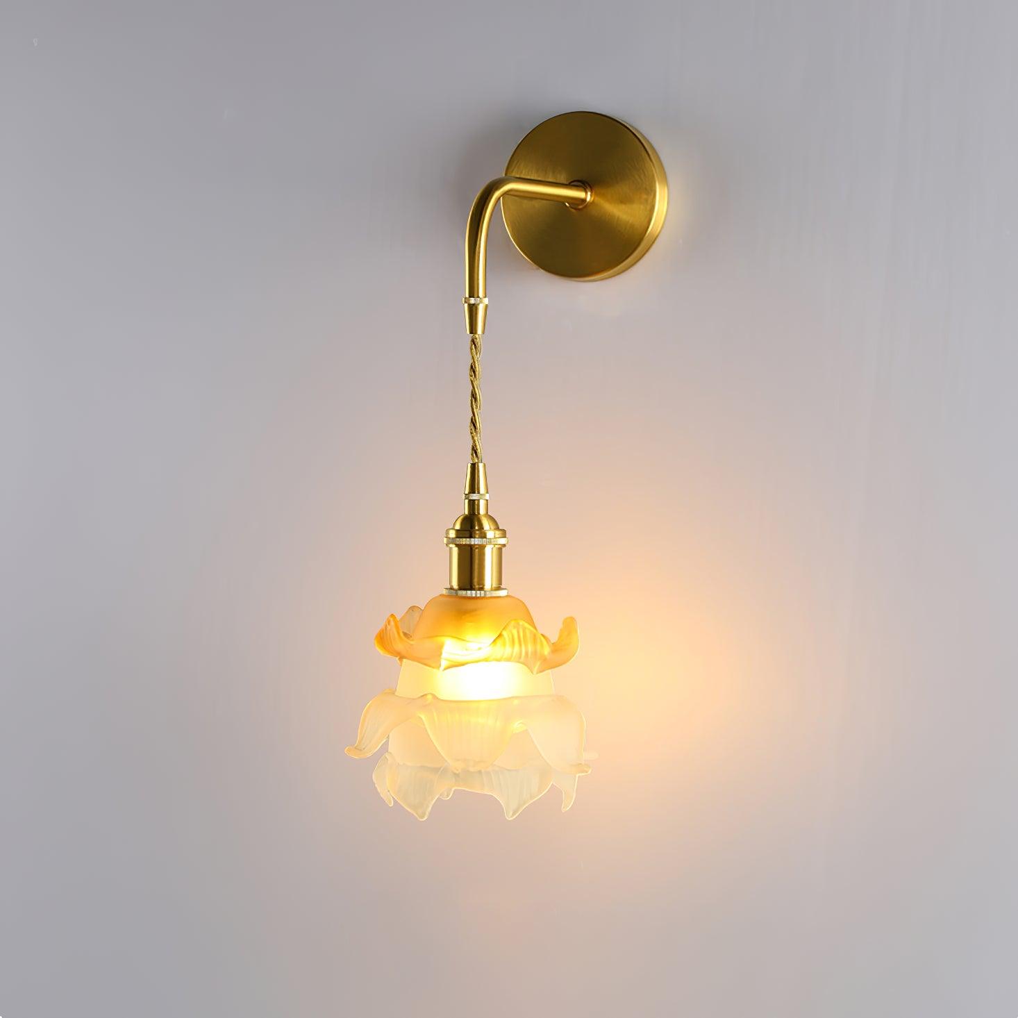 Amarira Premium Elegance Brass Glass Wall Lamp