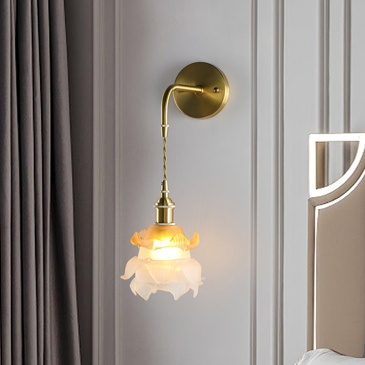 Amarira Premium Elegance Brass Glass Wall Lamp
