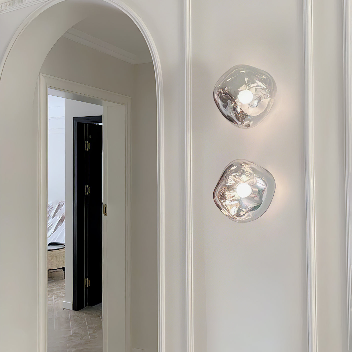 Auden Amber Glass Wall Lamp - Neutral Decor