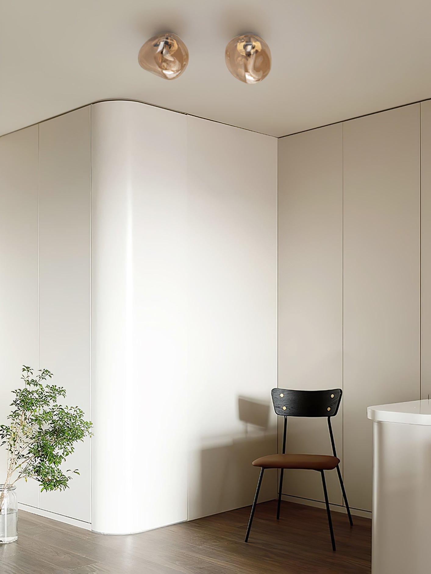Auden Amber Glass Wall Lamp - Neutral Decor