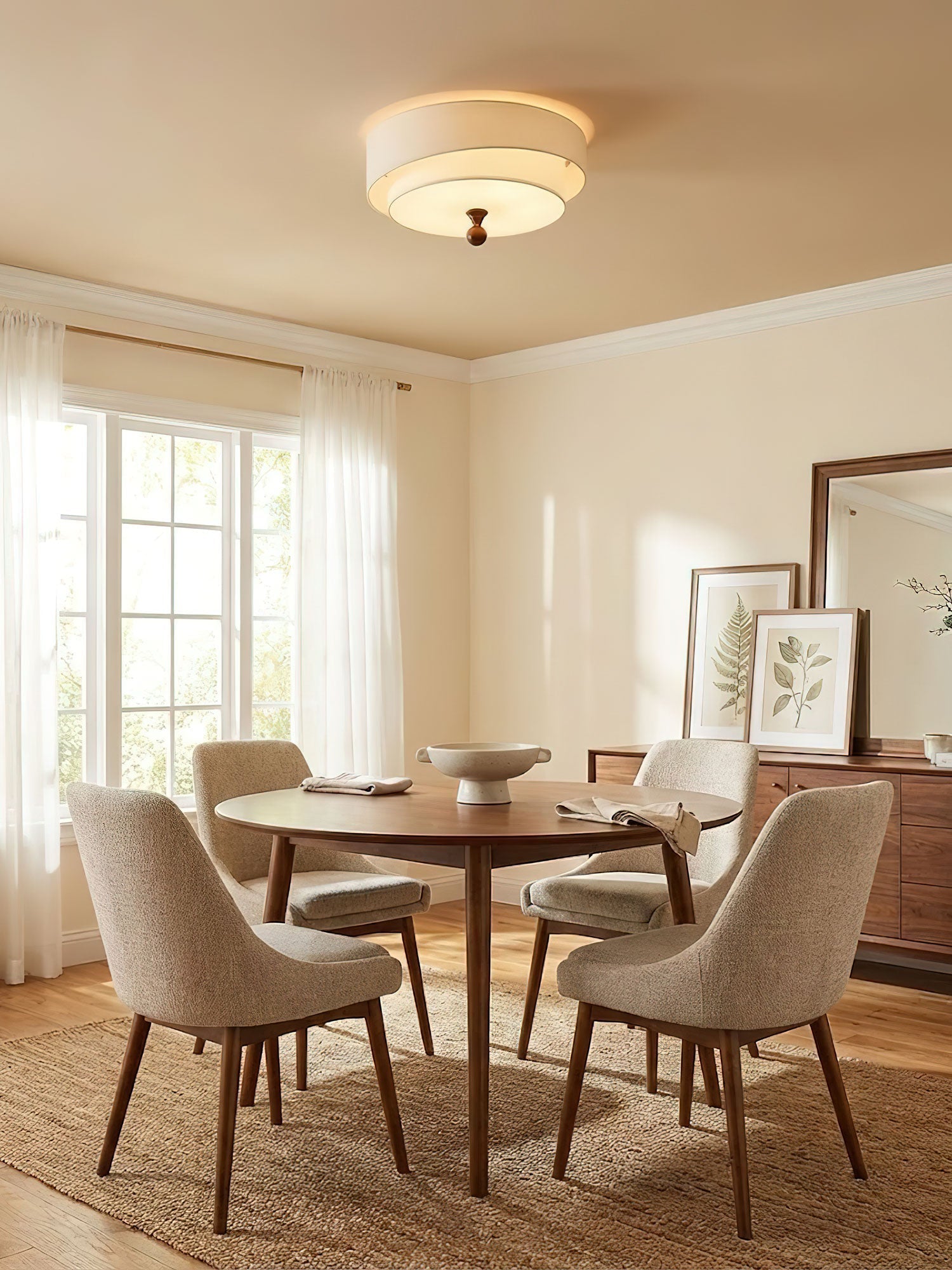 Serelira Dovemont Layered Fabric Ceiling Light