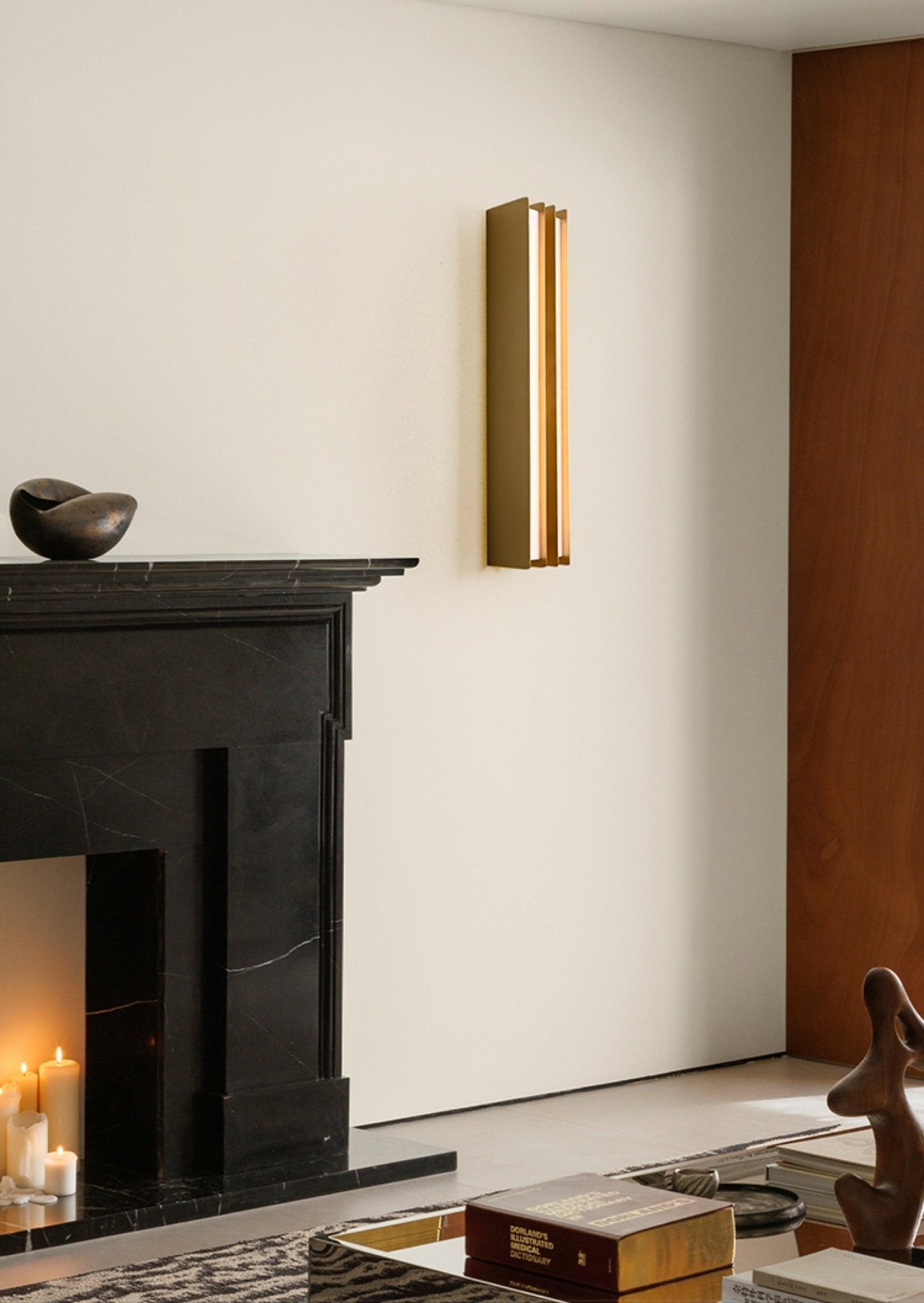 Vincent Minimalist Brass Layered Blade Sconce