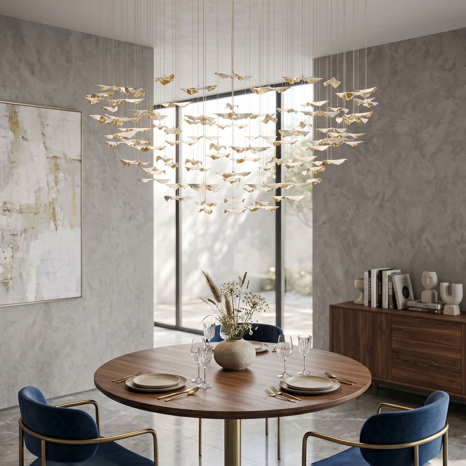 Wrenstead Leaf Twisted Sculptural Chandelier