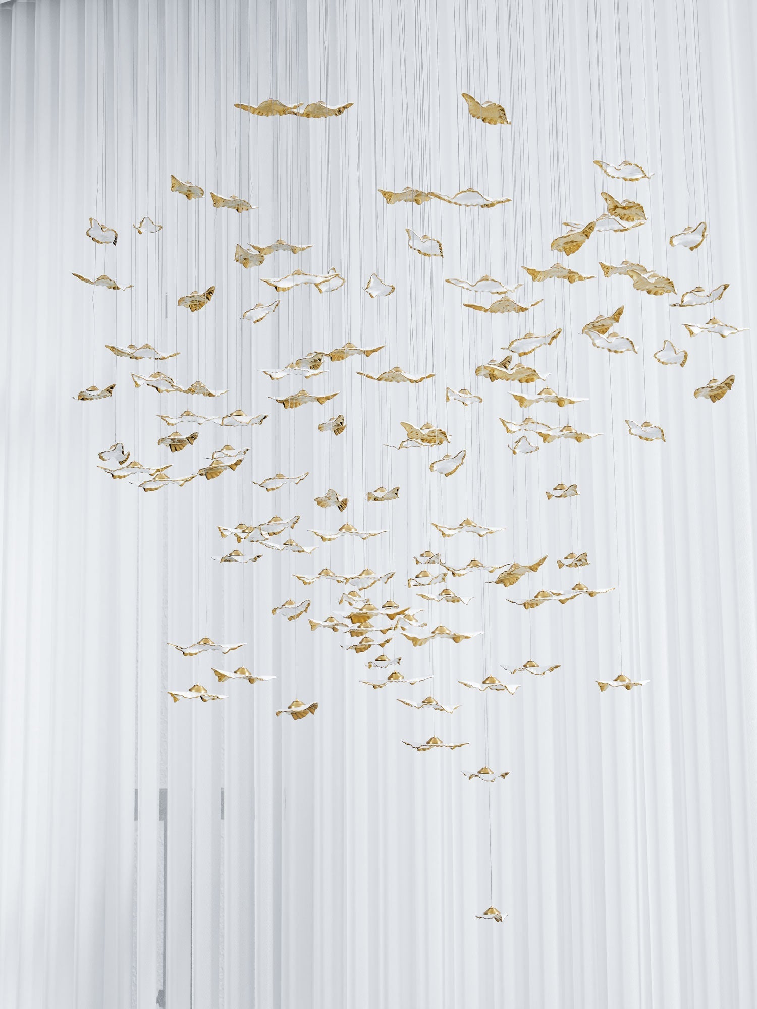 Wrenstead Leaf Twisted Sculptural Chandelier