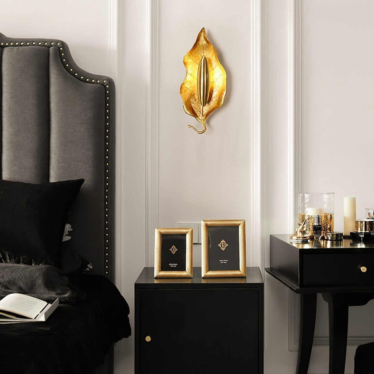 Corsel Nordic Art Leaf Brass Wall Lamp