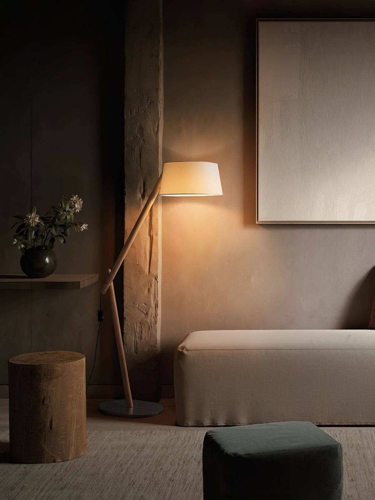 Cethar Scandinavian Fabric Floor Lamp