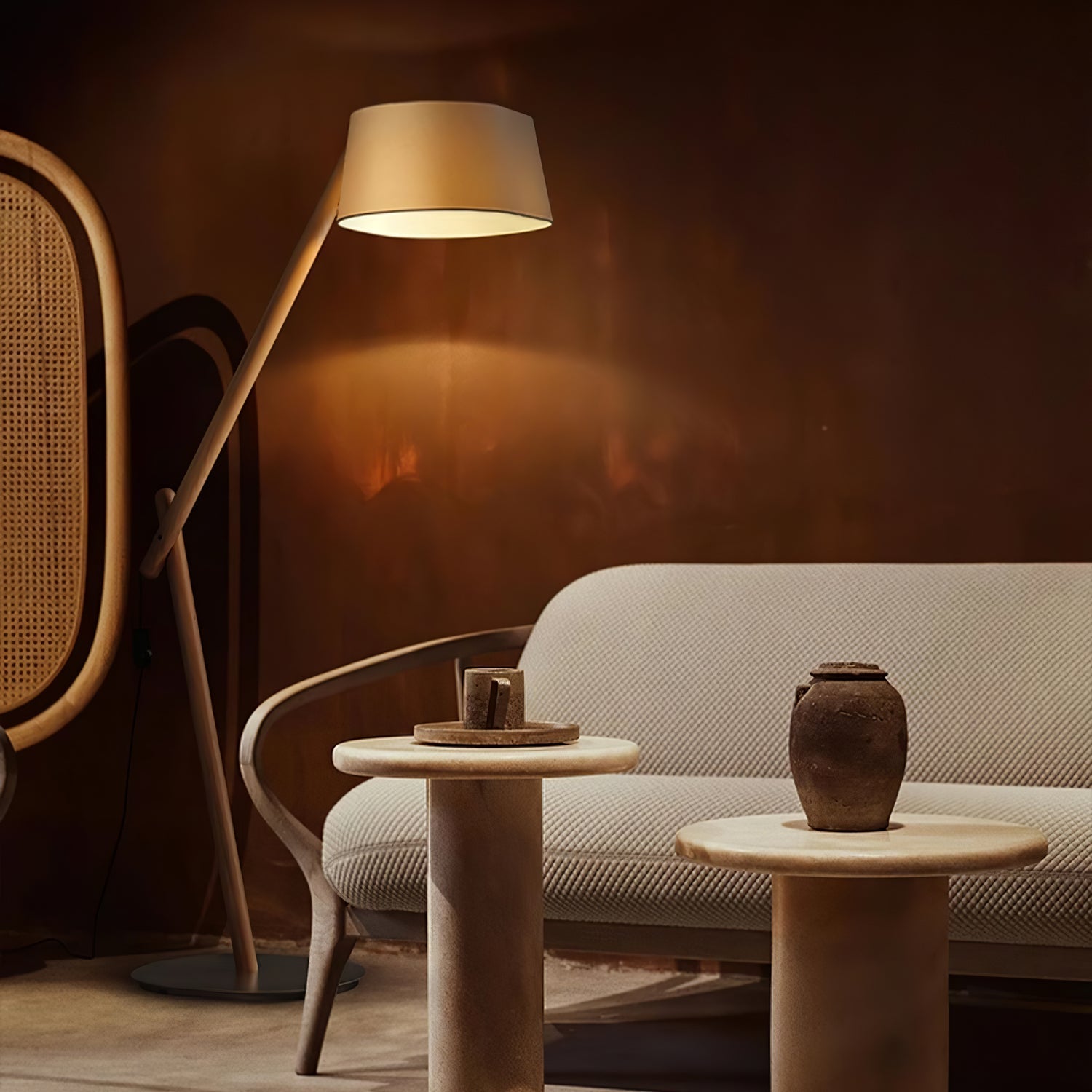 Cethar Scandinavian Fabric Floor Lamp