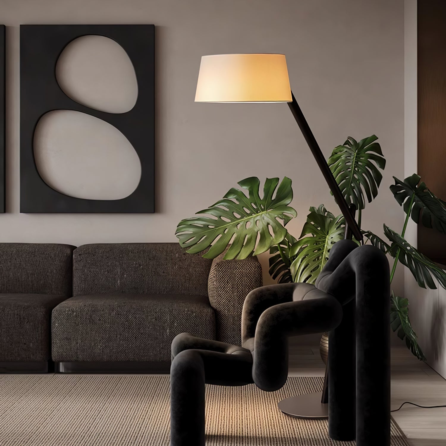 Cethar Scandinavian Fabric Floor Lamp