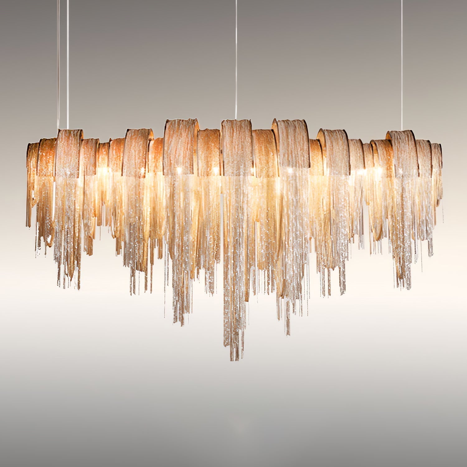 Tarien Chandelier Layered Chain Nickel Luxury