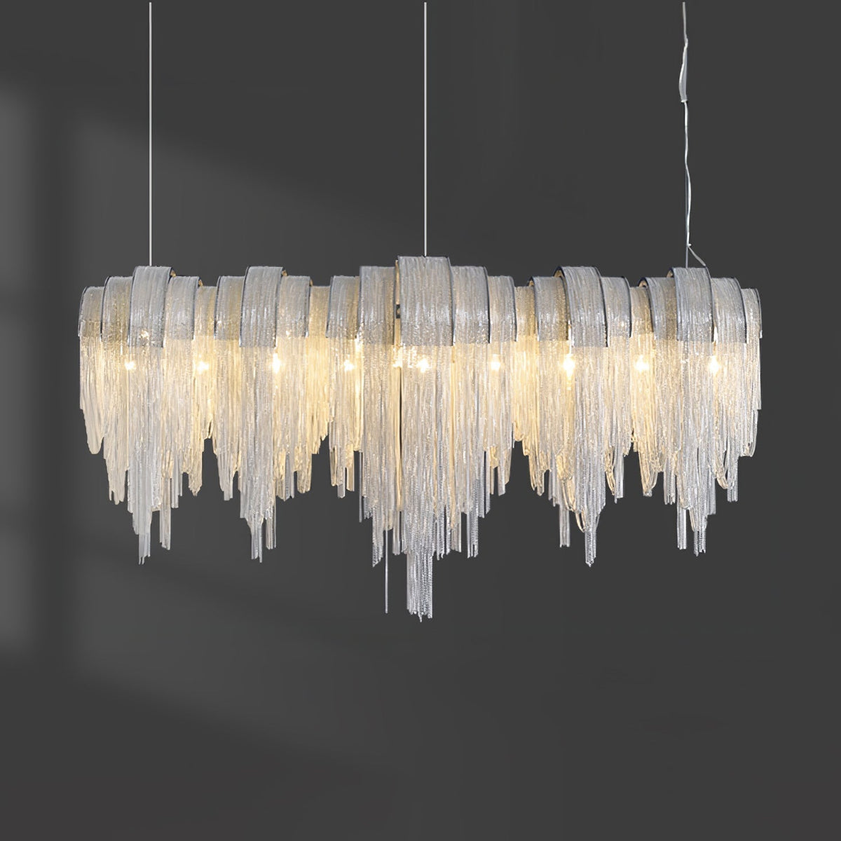 Tarien Chandelier Layered Chain Nickel Luxury