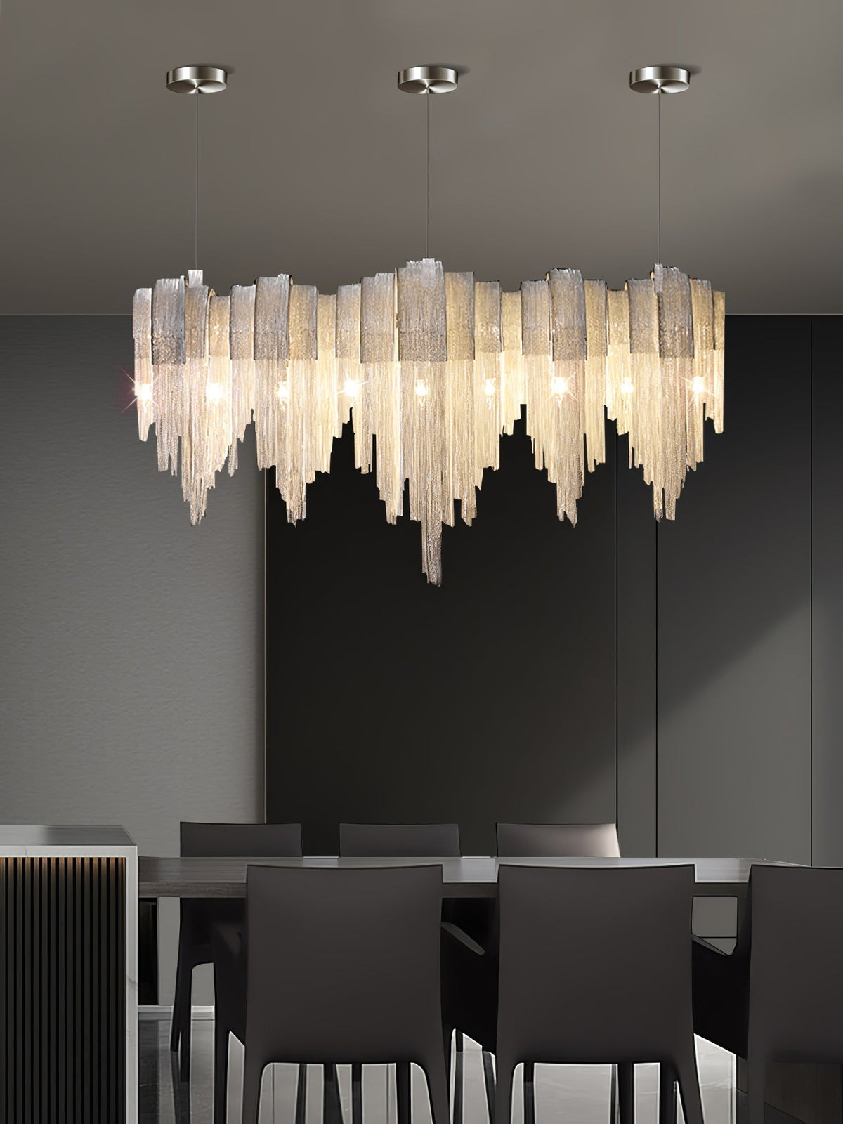 Tarien Chandelier Layered Chain Nickel Luxury