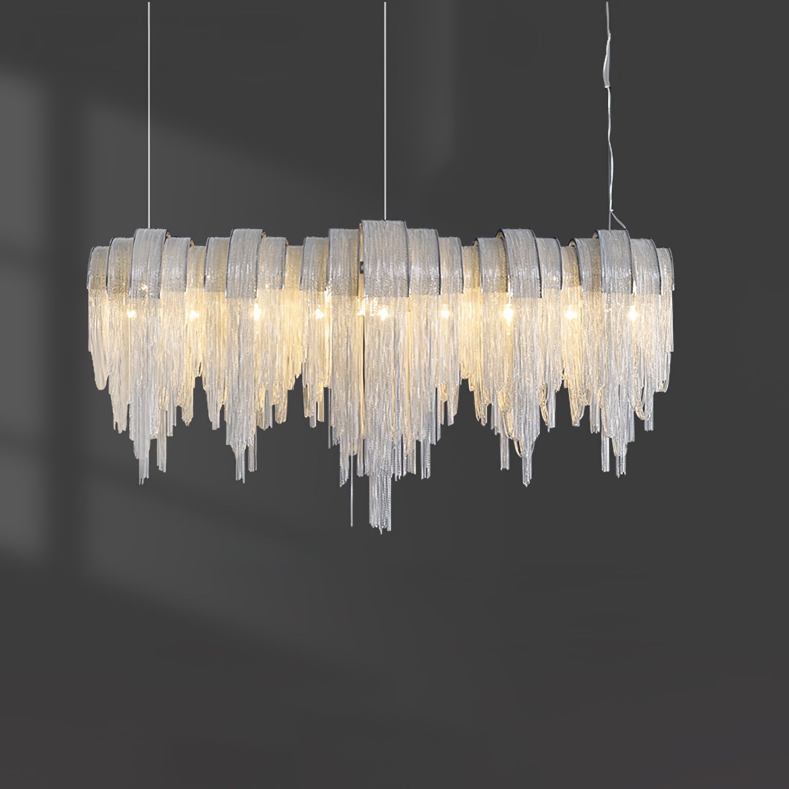 Tarien Chandelier Layered Chain Nickel Luxury