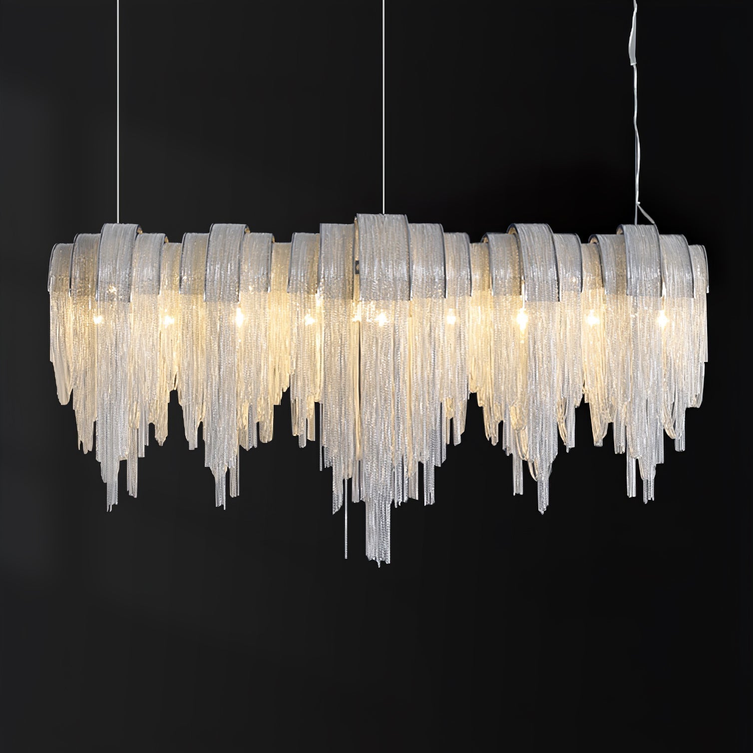 Tarien Chandelier Layered Chain Nickel Luxury