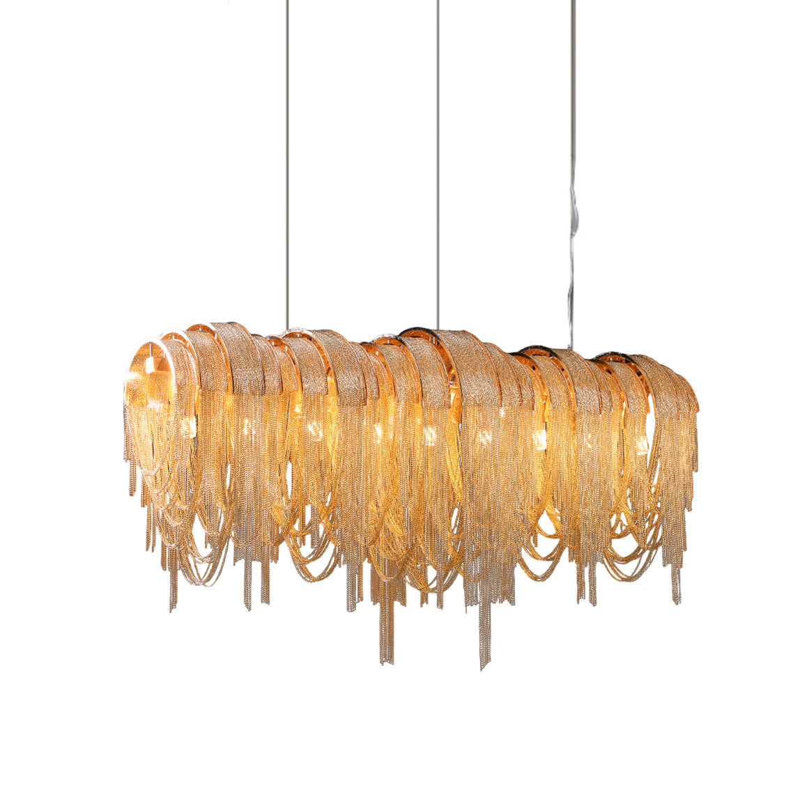 Tarien Chandelier Layered Chain Nickel Luxury