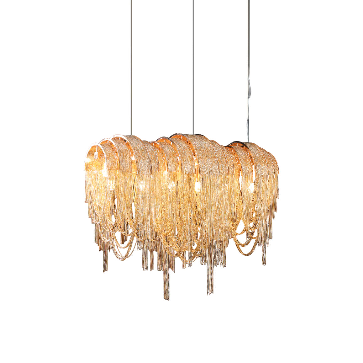 Tarien Chandelier Layered Chain Nickel Luxury