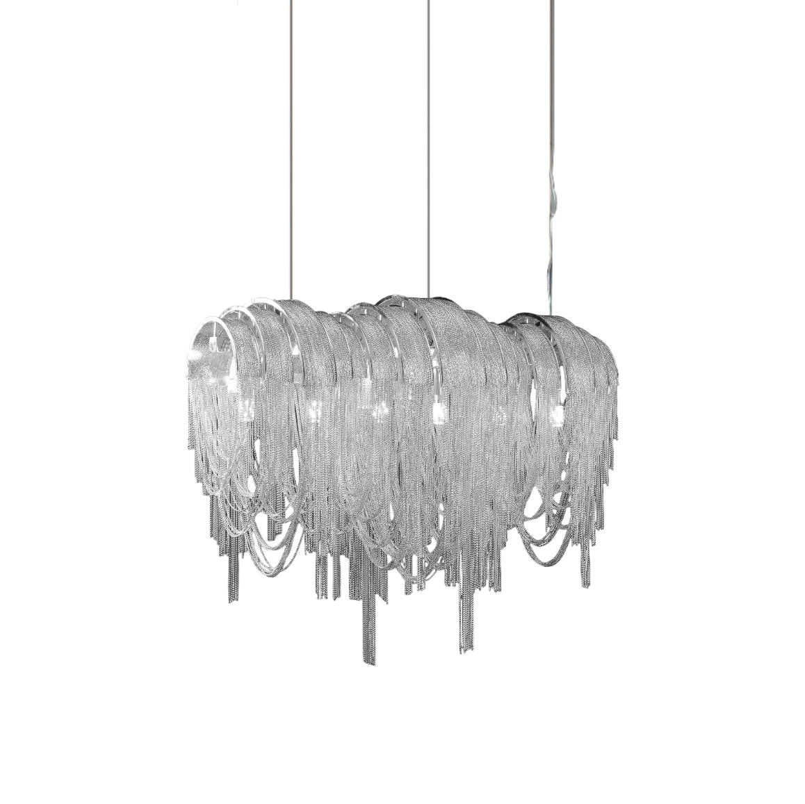 Tarien Chandelier Layered Chain Nickel Luxury