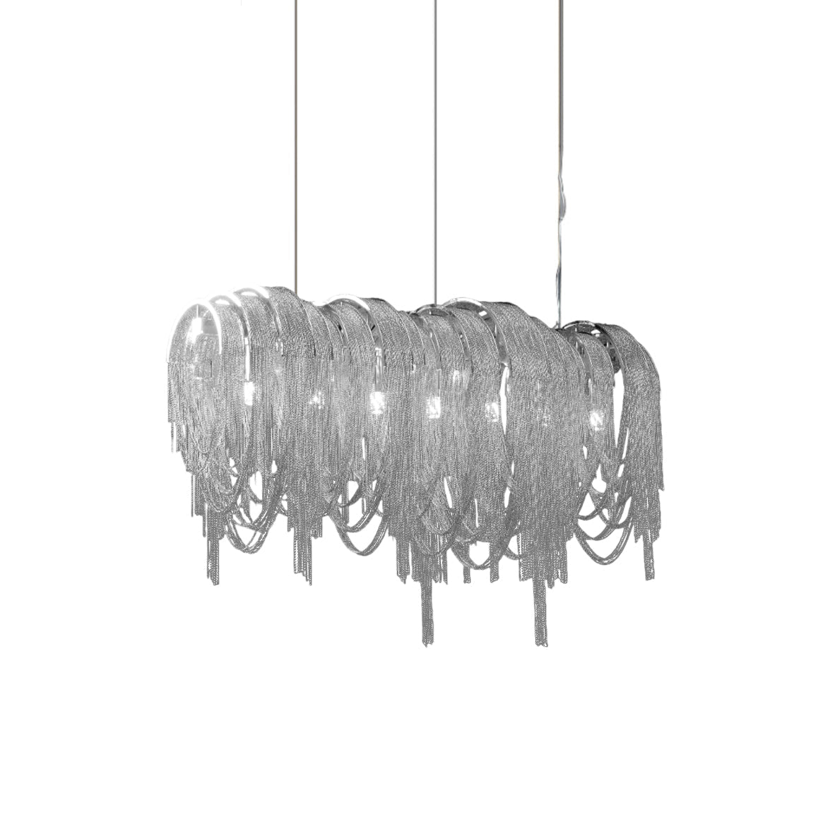 Tarien Chandelier Layered Chain Nickel Luxury