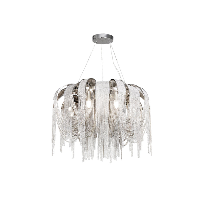 Tarien Chandelier Layered Chain Nickel Luxury
