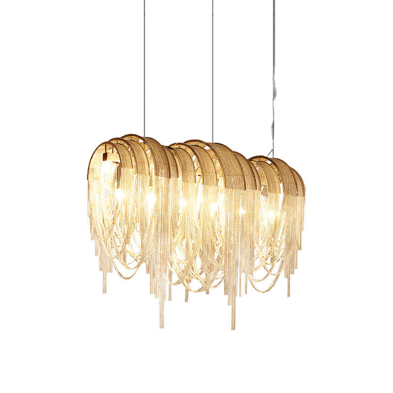 Tarien Chandelier Layered Chain Nickel Luxury
