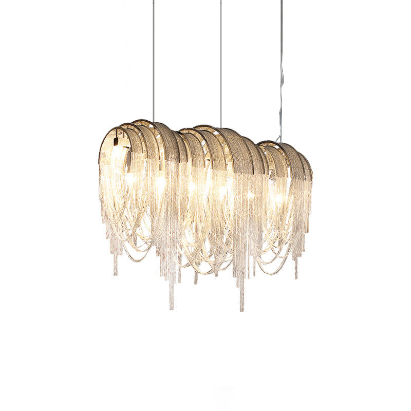 Tarien Chandelier Layered Chain Nickel Luxury