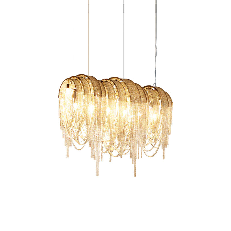 Tarien Chandelier Layered Chain Nickel Luxury