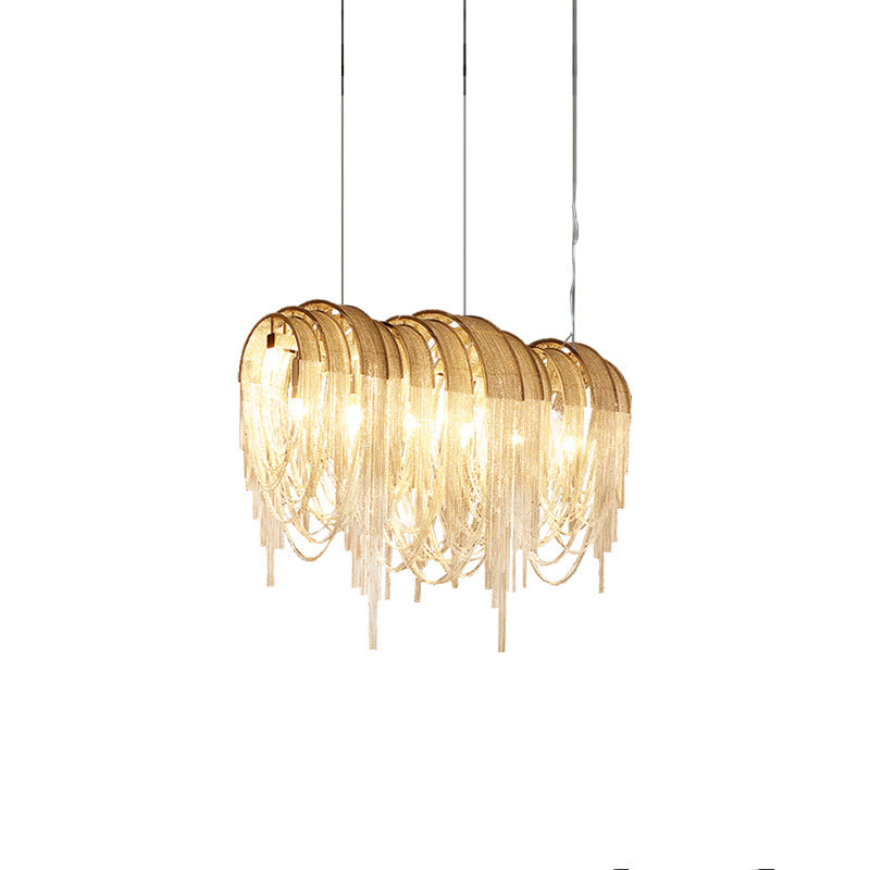 Tarien Chandelier Layered Chain Nickel Luxury