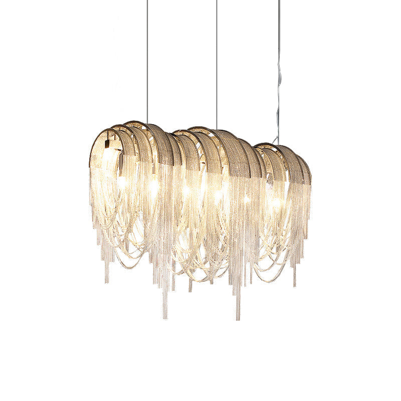 Tarien Chandelier Layered Chain Nickel Luxury