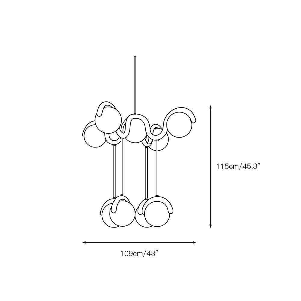 Eurvinen Creativity Elegance Art Brass Glass Chandelier