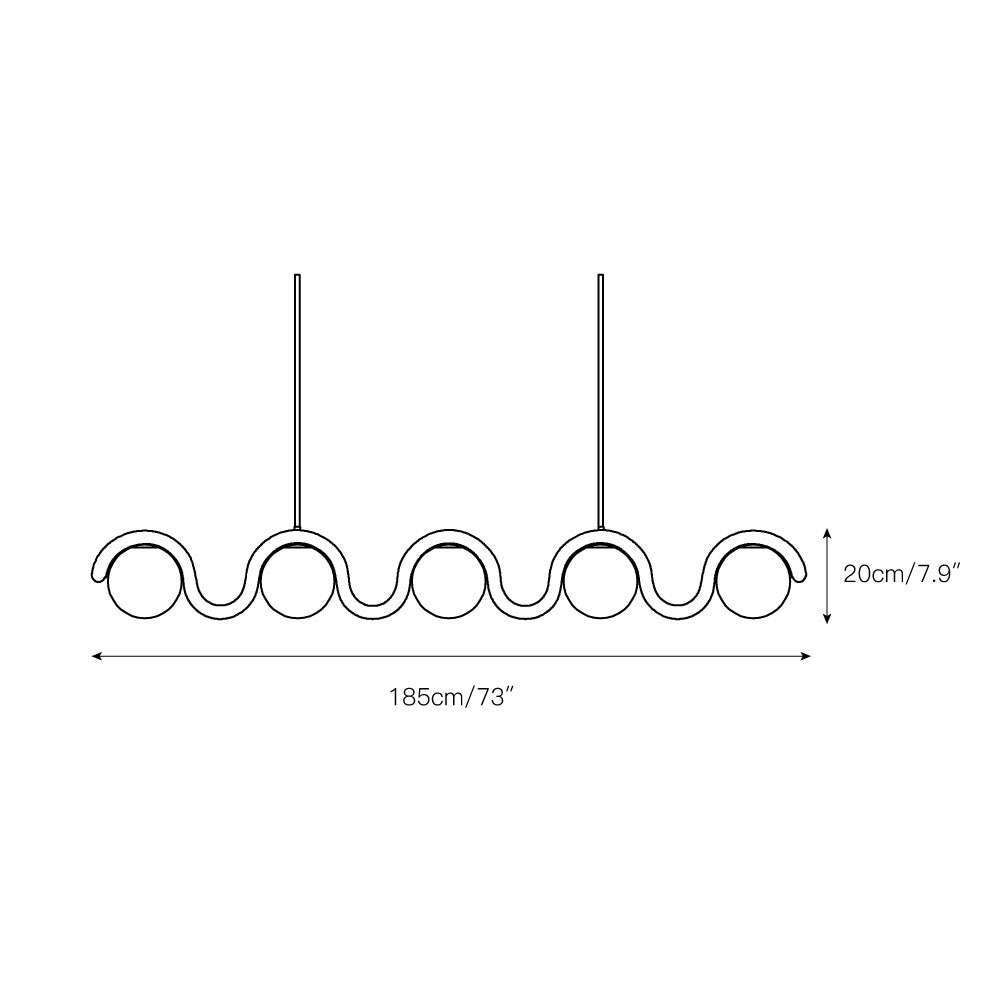 Citheis Individual Creativity Linear Glass Chandelier