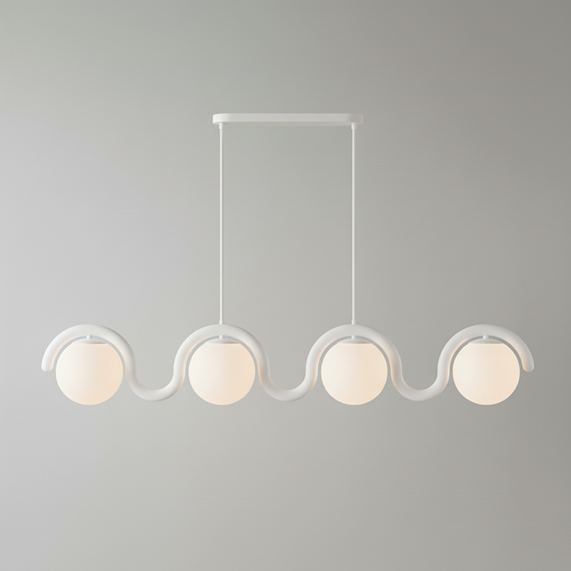 Uveta Linear Chandelier Red&Silver
