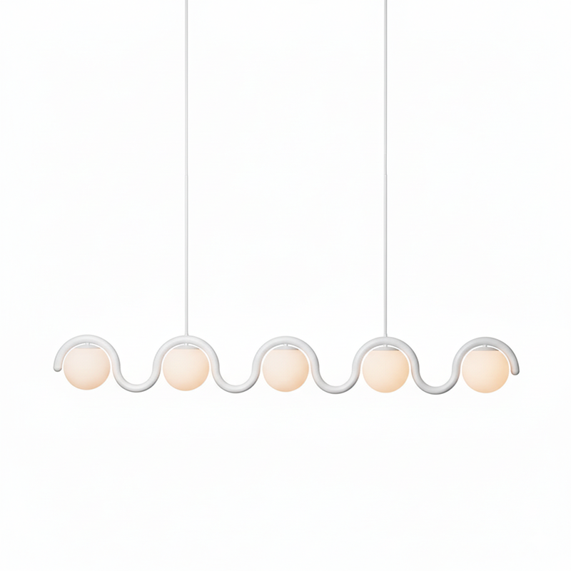 Alden Modern Metal Glass Linear Chandelier