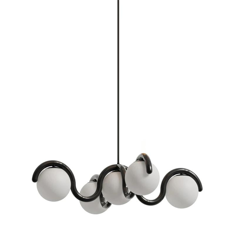 Eurvinen Creativity Elegance Art Brass Glass Chandelier