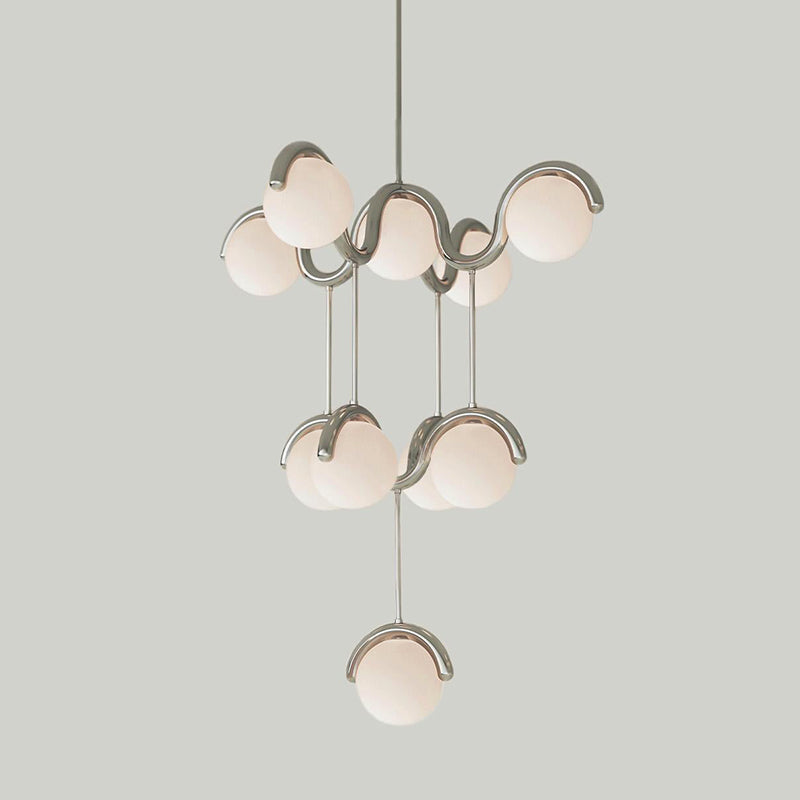 Eurvinen Creativity Elegance Art Brass Glass Chandelier