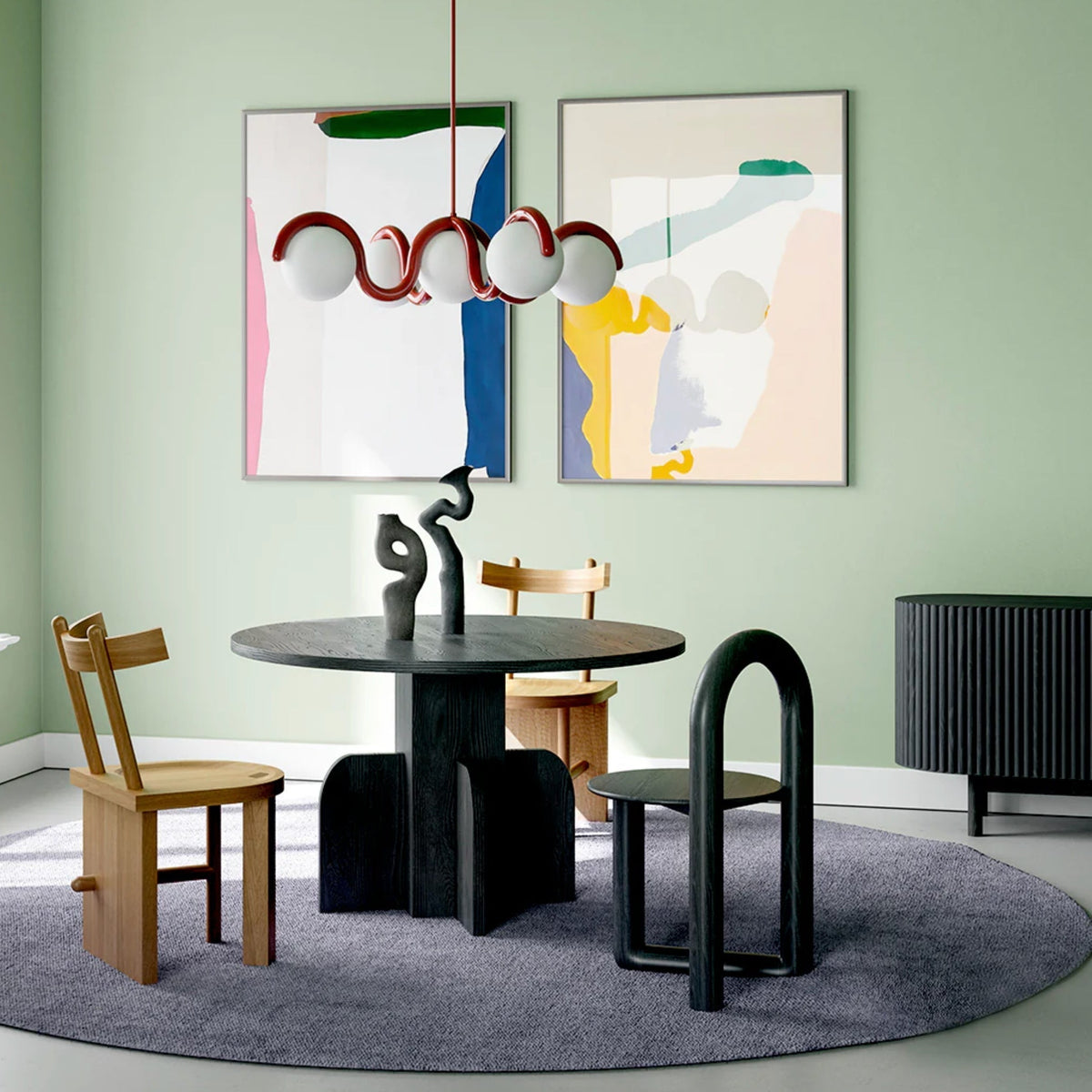 Eurvinen Creativity Elegance Art Brass Glass Chandelier