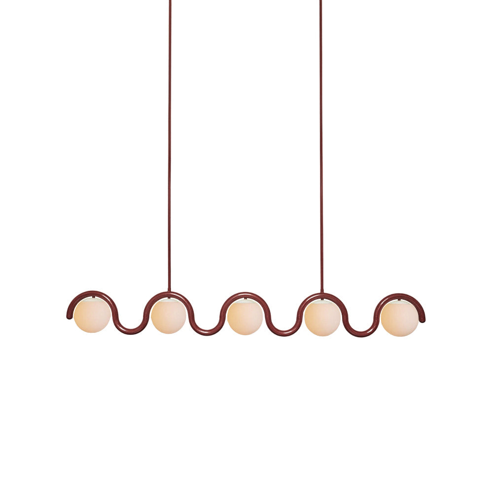 Uveta Linear Chandelier Red&Silver - Neutral Decor