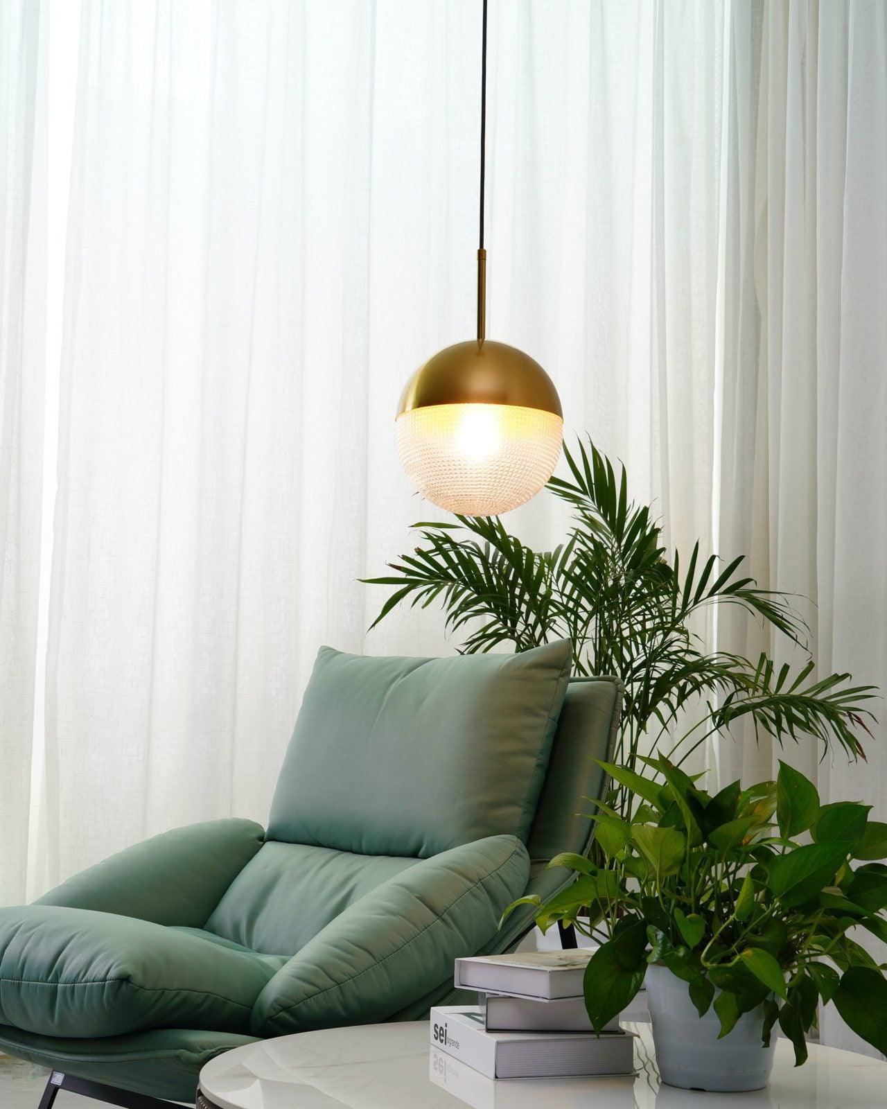 Kevelo Pendant Lamp Brass Glass Modern