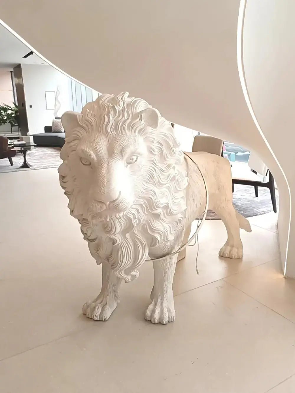 Brynis Lion Sculpture Floor Lamp