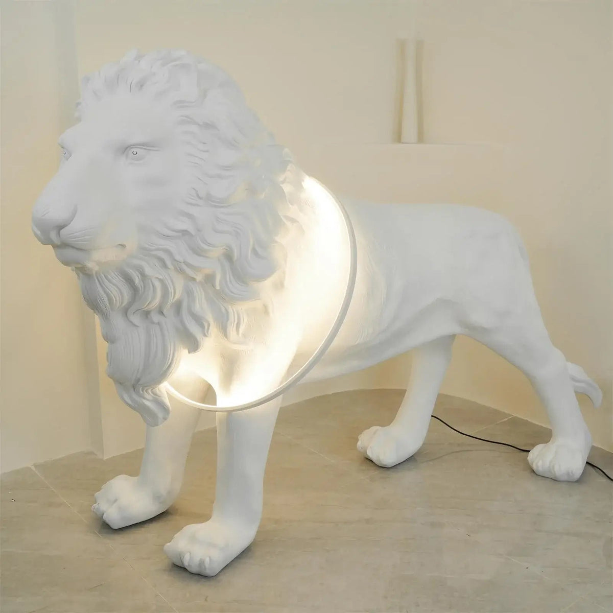 Brynis Lion Sculpture Floor Lamp