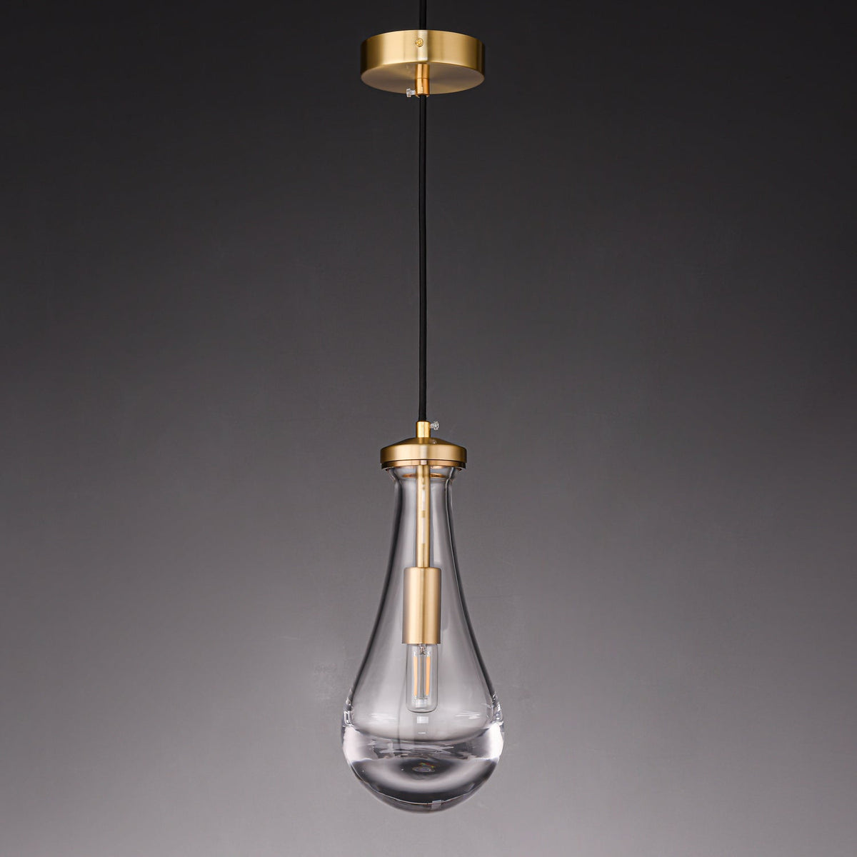 Votheor Modern Minimalist Brass Glass Pendant Lamp