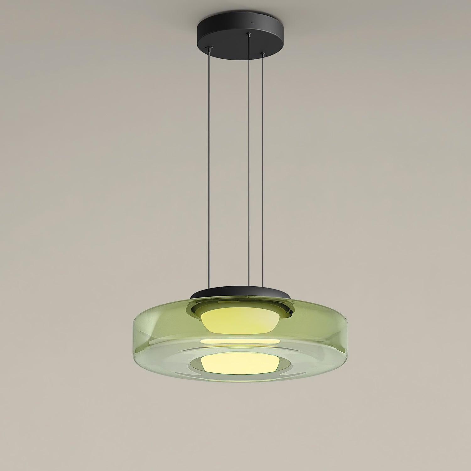 Lustra Pendant Lamp Glass Circles Multi-Level - Neutral Decor