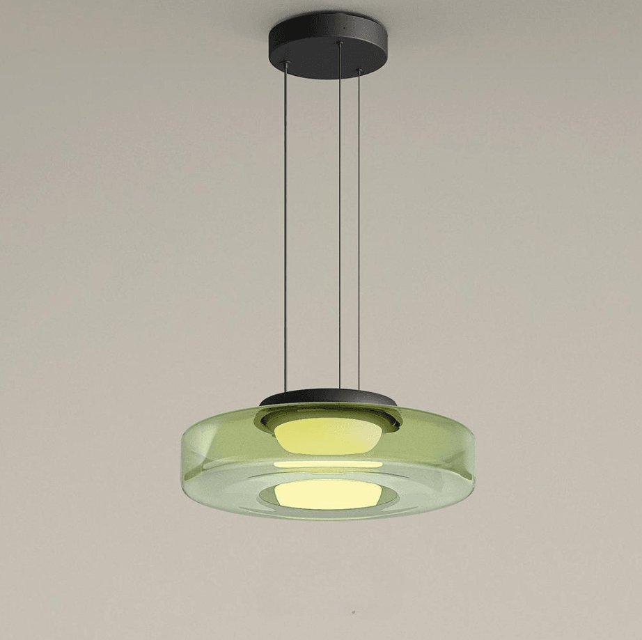 Lustra Pendant Lamp Glass Circles Multi-Level - Neutral Decor