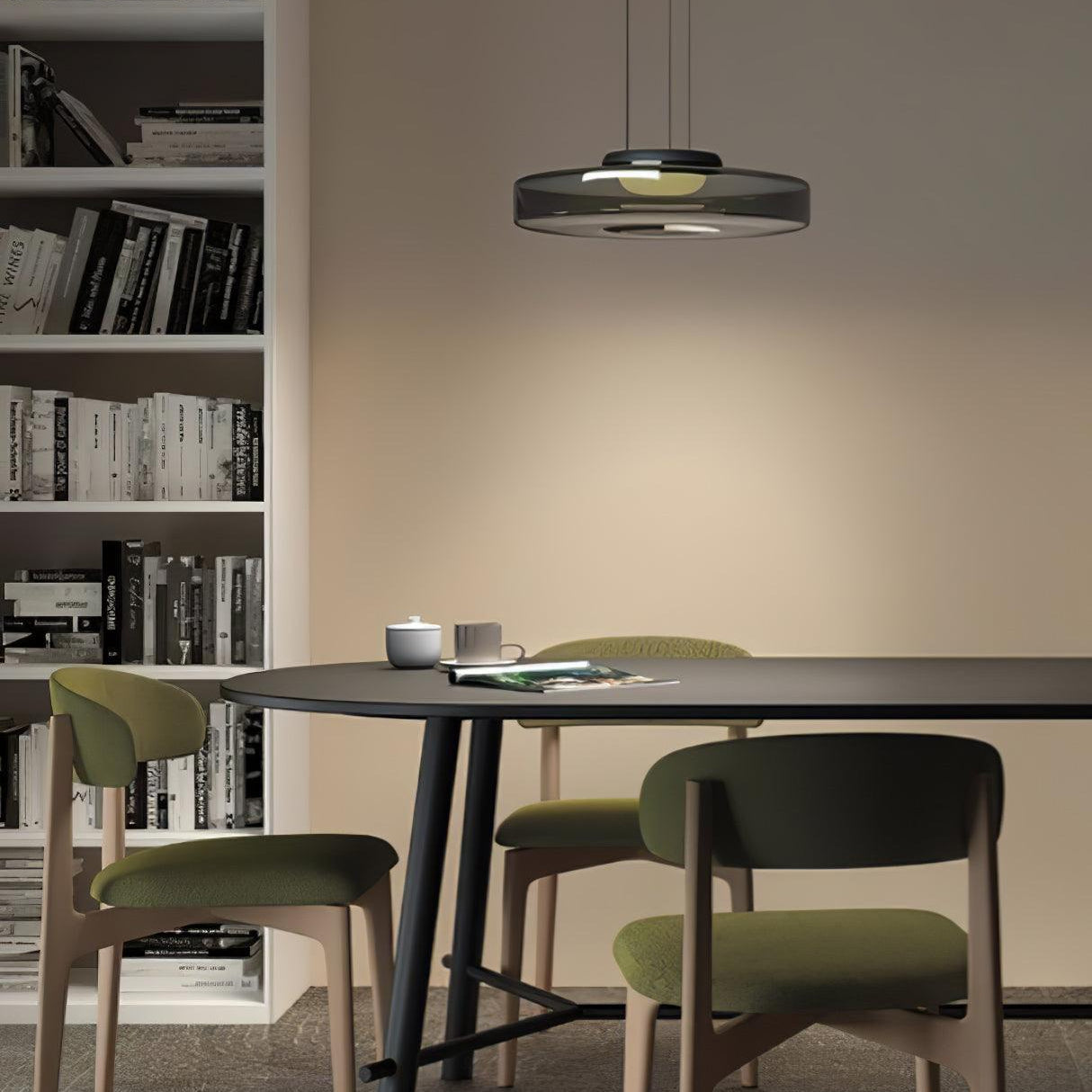 Lustra Pendant Lamp Glass Circles Multi-Level - Neutral Decor