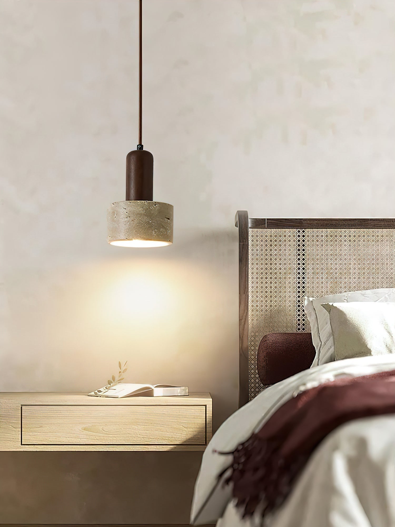 Jlynis Dual-Material Travertine Pendant Light