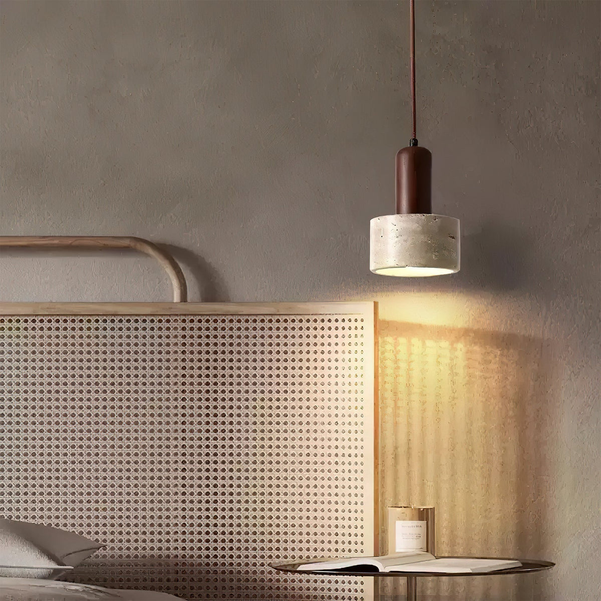 Jlynis Dual-Material Travertine Pendant Light