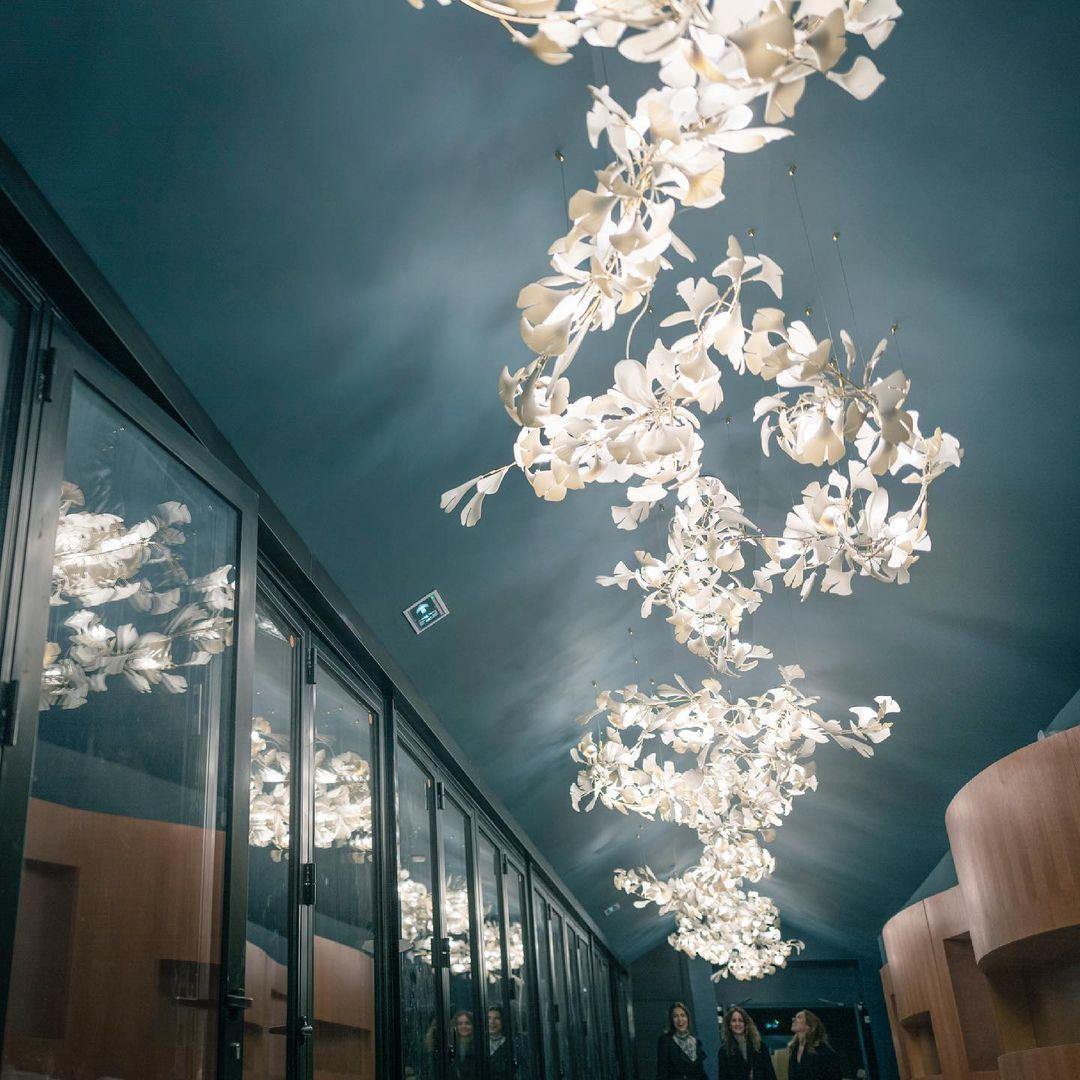 Ayla Chandelier Gingko Petal Ceramic