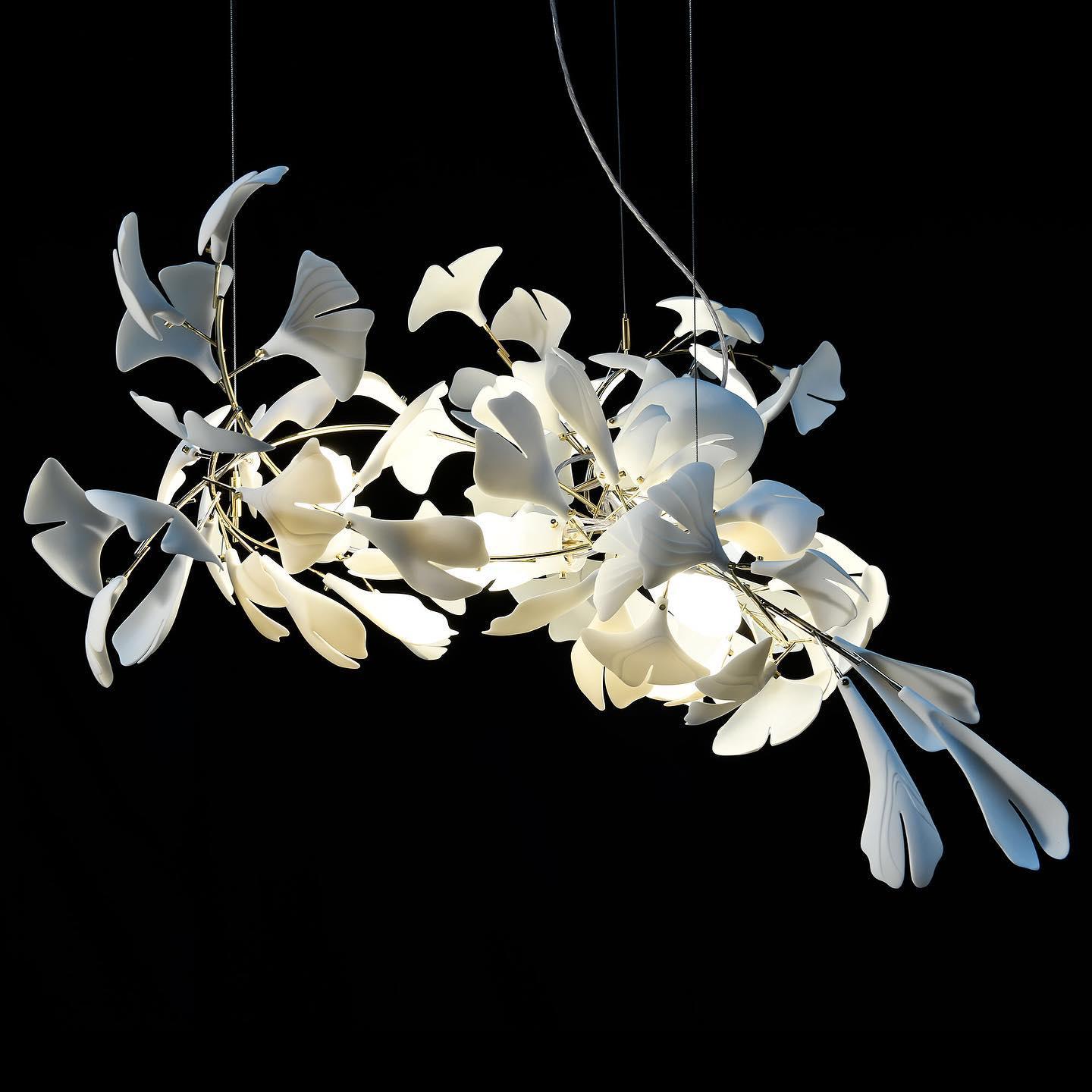 Ayla Chandelier Gingko Petal Ceramic