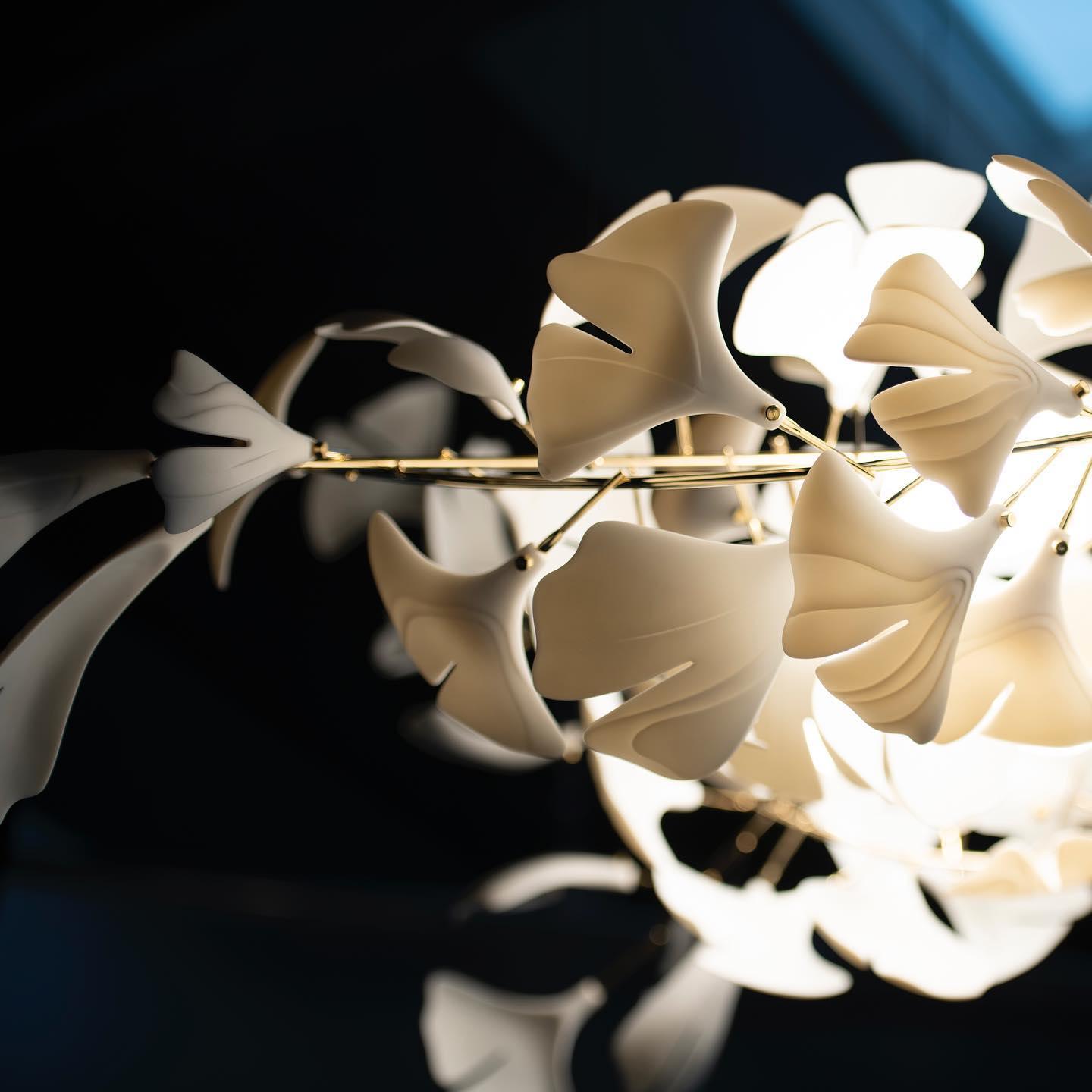 Ayla Chandelier Gingko Petal Ceramic
