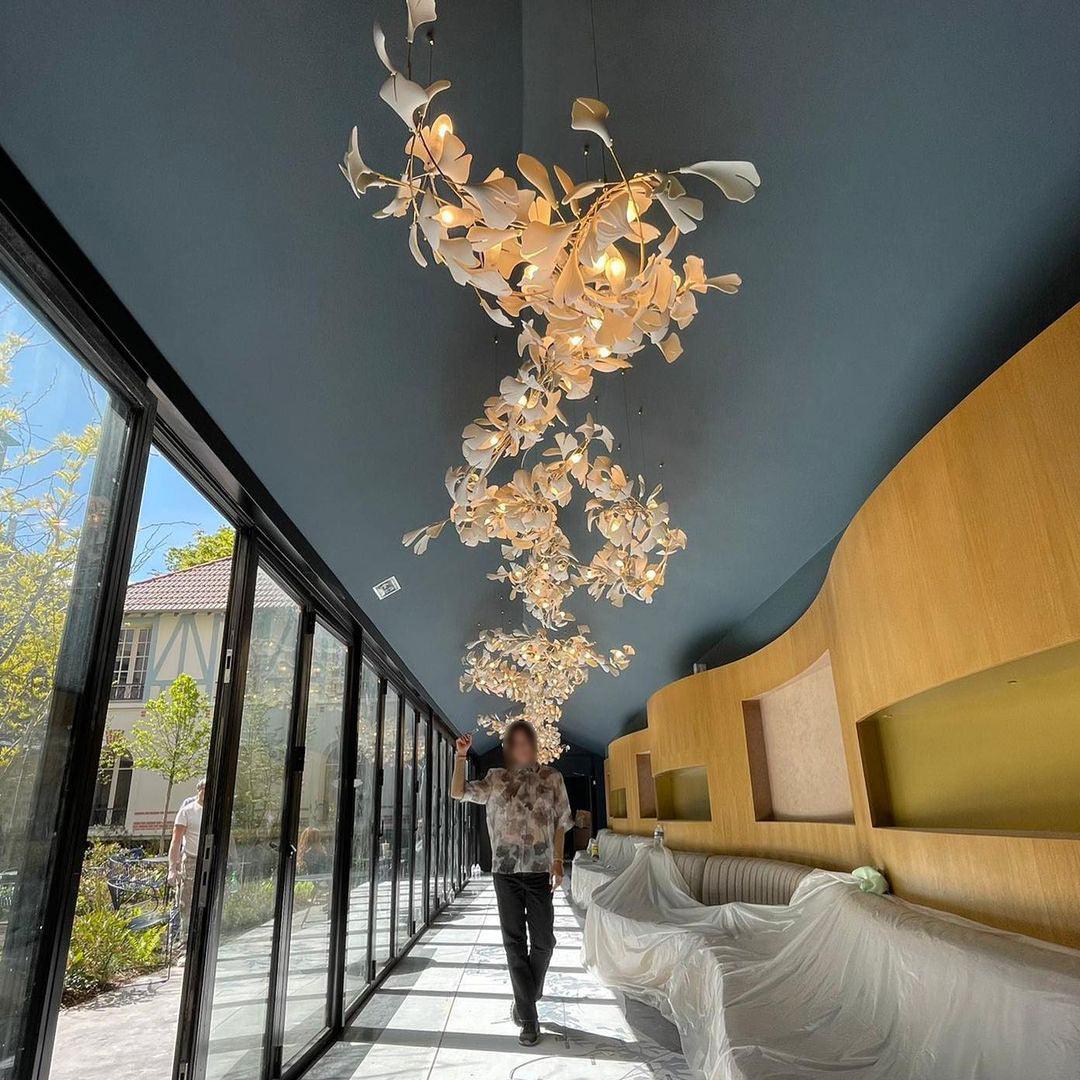 Ayla Chandelier Gingko Petal Ceramic