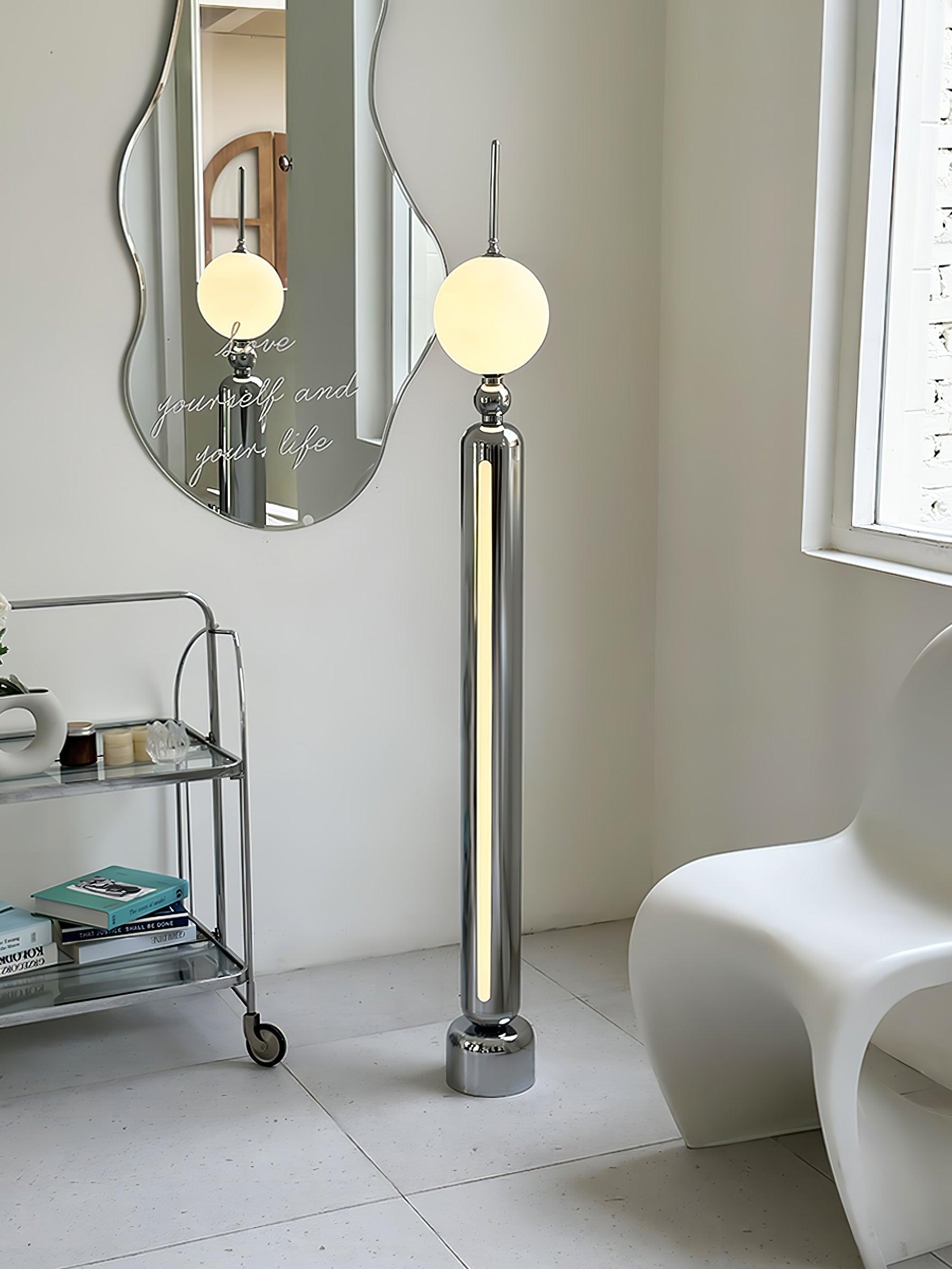 Ardinielle Futuristic Stainless Steel Floor Lamp