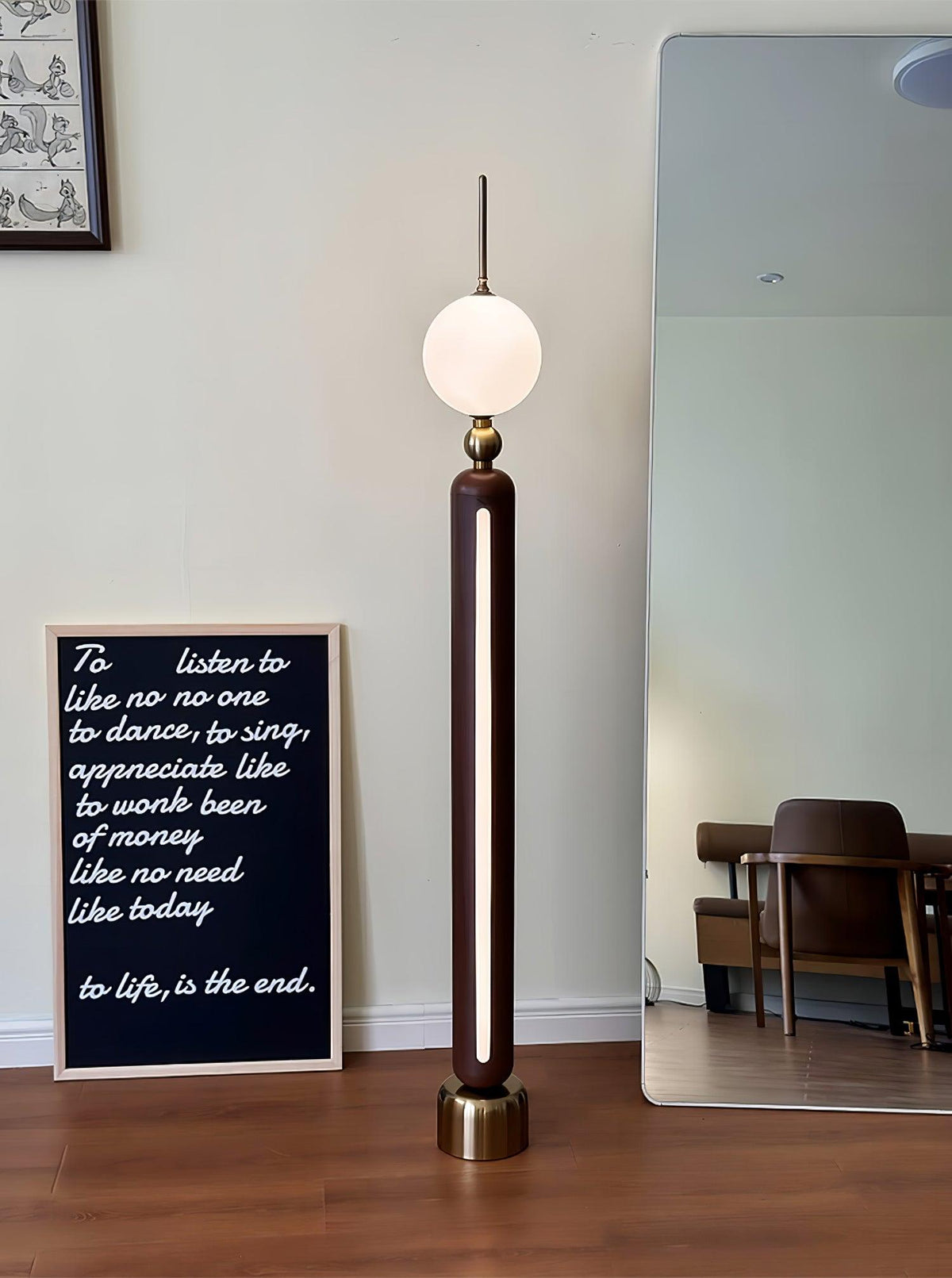Ardinielle Futuristic Stainless Steel Floor Lamp
